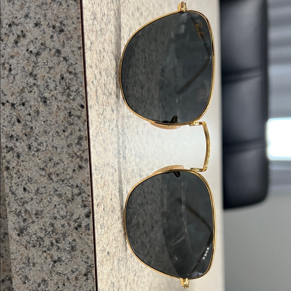 Ray-Ban Black Lens Gold Frame Sunglasses